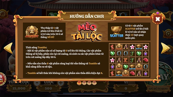 Hướng dẫn chơi nổ hũ mèo tài lộc